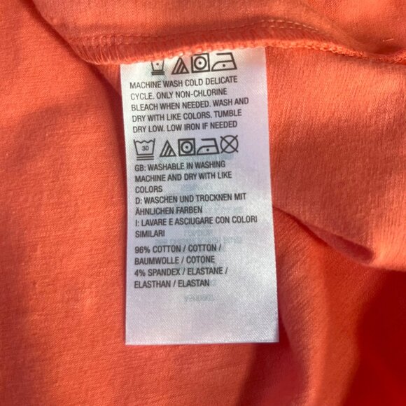 D&Co Essentials VNeck Short Sleeve Tshirt Womens SP Small Petite Peach New WOT - Picture 6 of 7